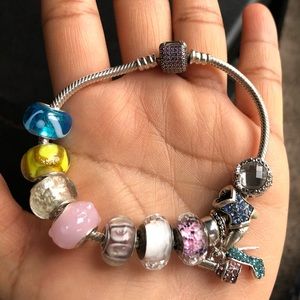 Authentic Pandora Bracelet with 11 Charms EUC